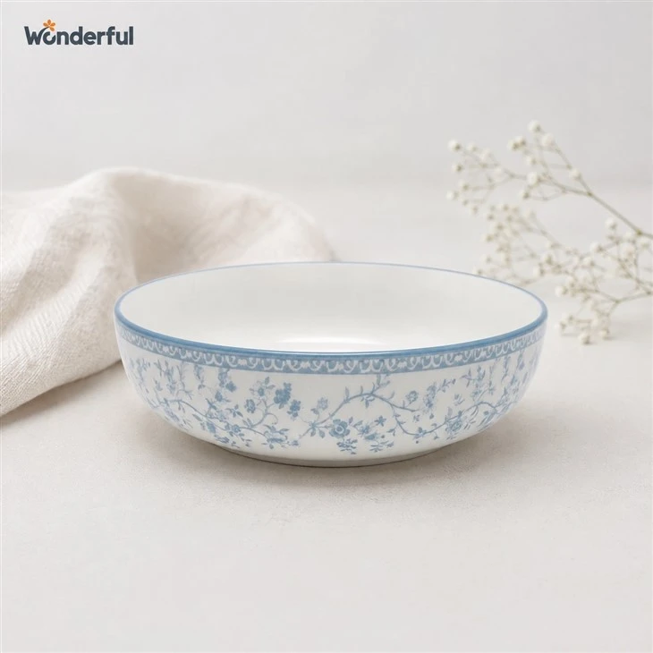 16pcs Blue Vine Floral Printed Ceramic Dinnerware Collection high quality