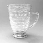 Reliéfní skleněný pohár s uchem