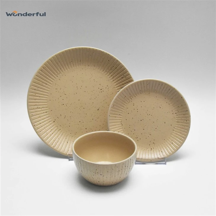 Speckle Beige Textured Tableware Dinnerware Set suppliers